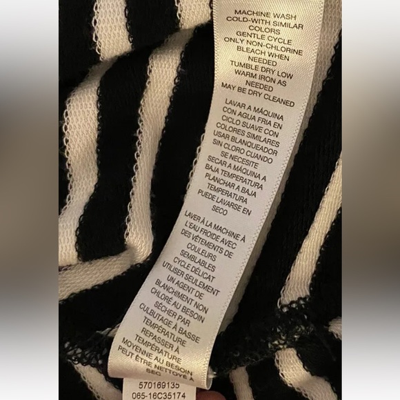 Chicos Zenergy Skirt (3) XL 16 Black White Maxi Long Pull On Stripe Chevron - Picture 7 of 11